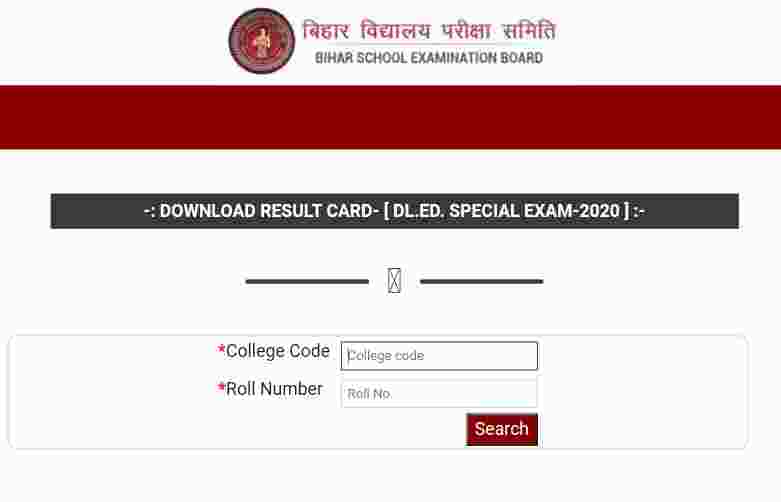 Bihar DElEd Result Check online http://dledsecondary.biharboardonline.com/SearchSplResult.html