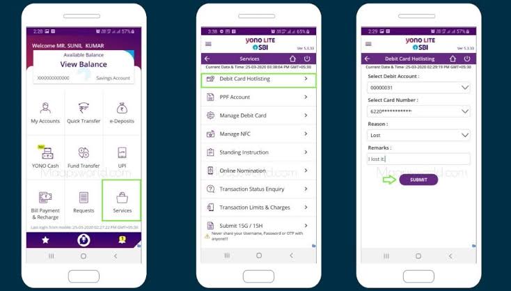 How to Block SBI ATM Card Using YONO App
