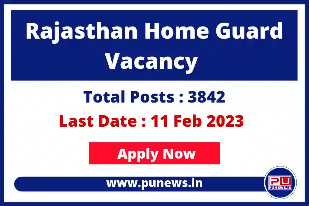 Rajasthan Home Guard Recruitment 2023 - Total Posts 3842