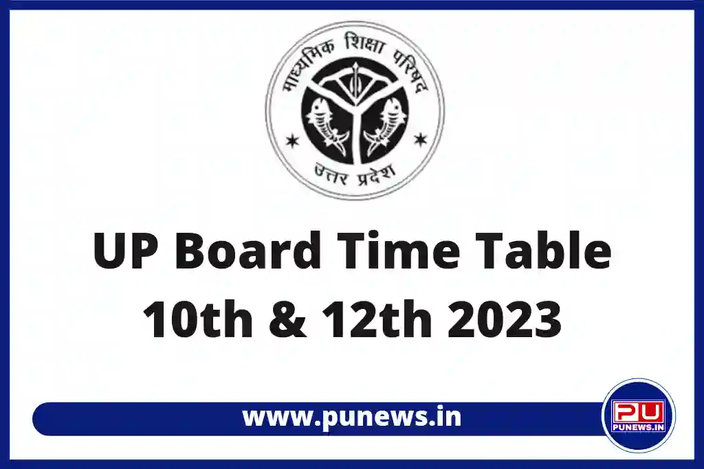 UP Board Time Table 2023 Class 10th, 12th Pdf at upmsp.edu.in